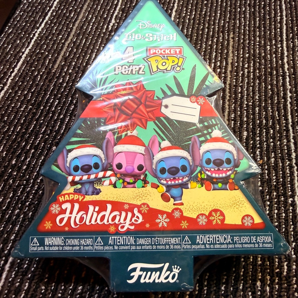 Funko Pocket Pop! Disney Stitch Holiday 4-Pk NEW Christmas Tree‎ Gift Box